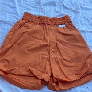 A.L.C. Vibrant Orange Ruffled Shorts